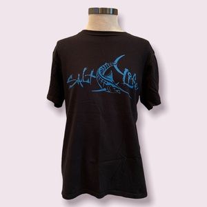 Salt Life Black Swordfish Logo Short Sleeve Tee Shirt - Great Condition - SZ SML